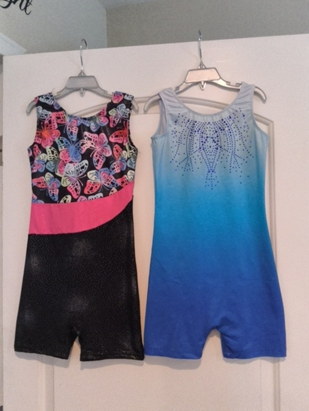 Set of 2 Gymnastics Leotard with Sparkles and butterflies